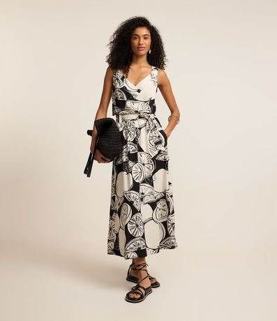 Blusa Sin Manga en Viscolino con Limones Estampados 2