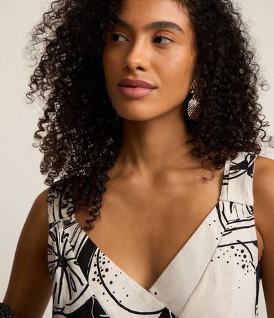 Blusa Sin Manga en Viscolino con Limones Estampados 3