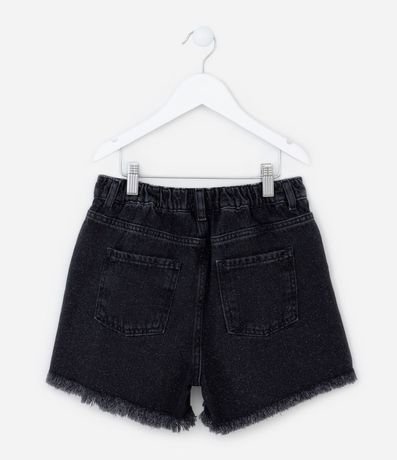 Short Cintura Alta Infantil en Jeans con Purpurina - Talle 5 a 14 años 2
