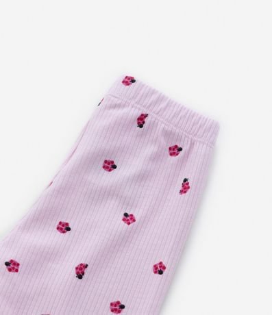 Pantalón Legging Infantil Acanalada con Estampado de Mariquita - Talle 1 a 5 años 4