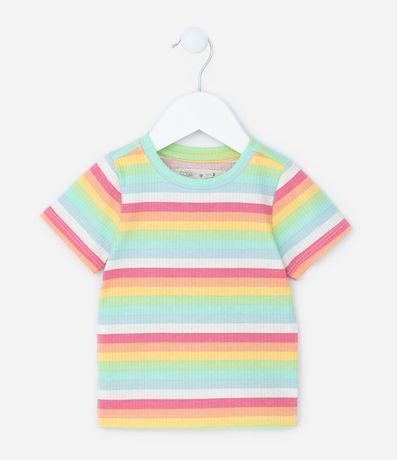 Blusa Infantil Acanalada con Estampa de Rayas - Talle 1 a 5 años