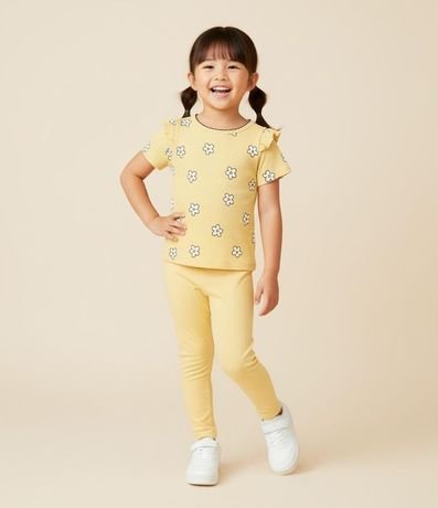 Pantalón Legging Infantil en Cotton con Purtpurina - Talle 1 a 5 años