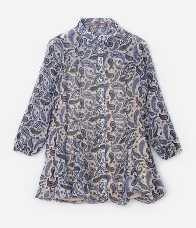 Vestido Corto en Chiffon Paisley con Lazo en la Cintura Curve & Plus Size 5