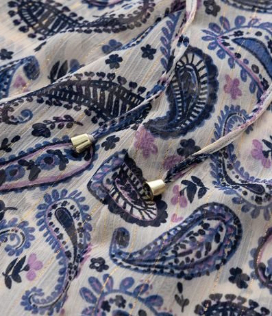 Vestido Corto en Chiffon Paisley con Lazo en la Cintura Curve & Plus Size 7