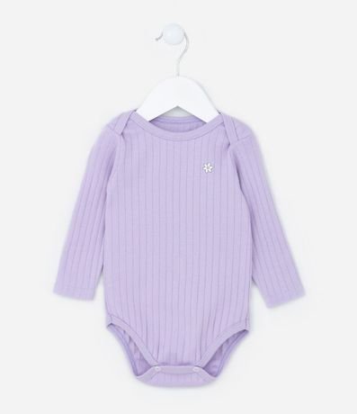 Body Infantil en Rib con Estampa Flor - RN a 18 meses