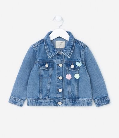 Campera Infantil en Jeans con Aplicación de Bordado en Ganchillo - Talle 1 a 5 años