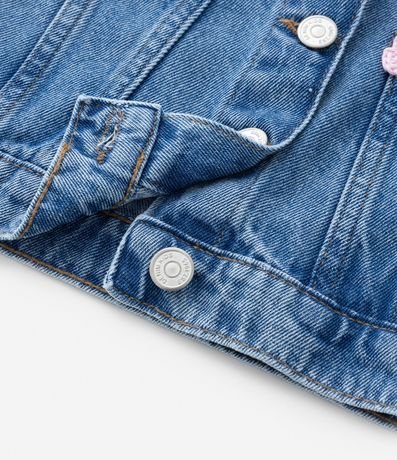 Campera Infantil en Jeans con Aplicación de Bordado en Ganchillo - Talle 1 a 5 años 4