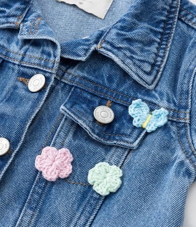 Campera Infantil en Jeans con Aplicación de Bordado en Ganchillo - Talle 1 a 5 años 5
