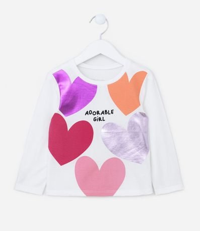 Blusa Infantil con Estampado de Corazones - Talle 1 a 5 años