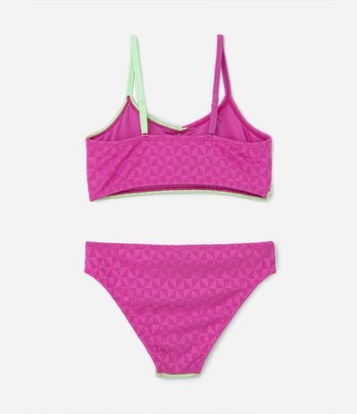 Bikini Infantil con Estampa Bloques de Color y Protección UV - Talle 5 a 14 años 2