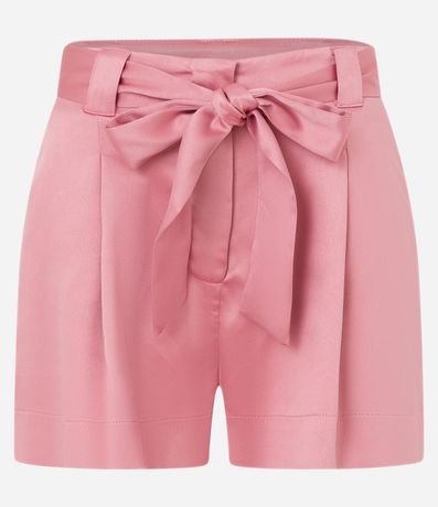 Short Corto en Satén con Lazo y Pliegues 5