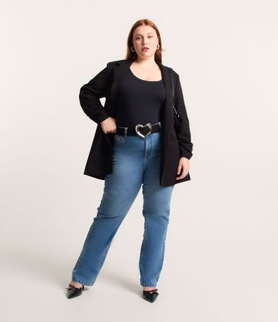 Pantalón Recto en Jeans con Elastano Curve & Plus Size