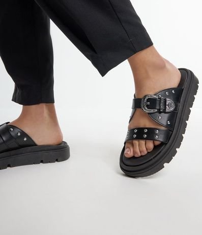 Sandalia Plana con Hebilla Western Moleca 6