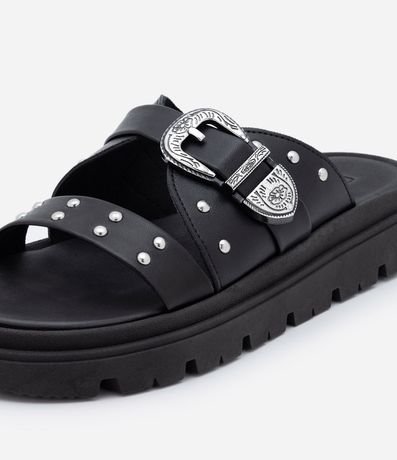 Sandalia Plana con Hebilla Western Moleca 4