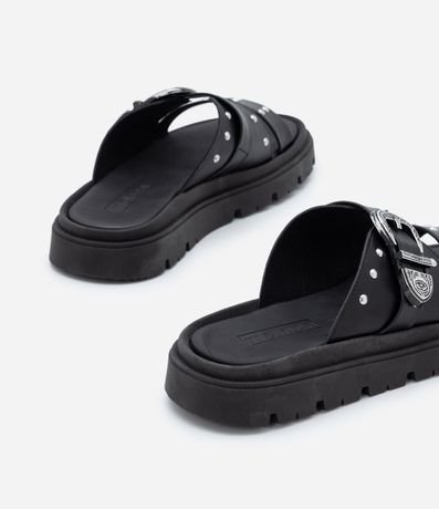 Sandalia Plana con Hebilla Western Moleca 5