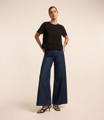 Blusa en Crepé con Brillo en el Cuello 2