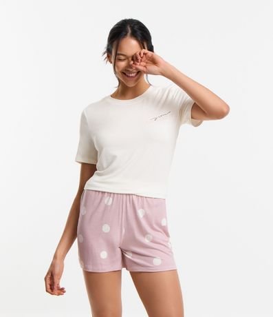 Pijama Short Doll en Viscosa con Estampa de Lunares