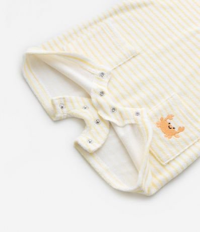 Mono Infantil con Abertura Delantero Listrado con Estampa Caranguejos - Talle 0 a 18 Meses 5