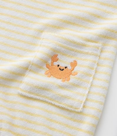 Mono Infantil con Abertura Delantero Listrado con Estampa Caranguejos - Talle 0 a 18 Meses 6