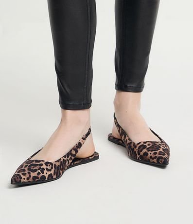 Zapatilla Slingback con Puntera Fina y Estampa Animal Print 2