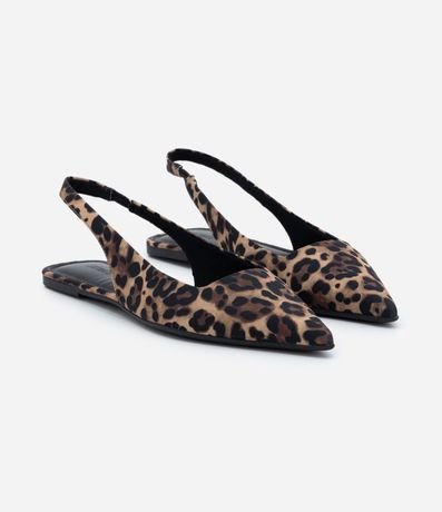 Zapatilla Slingback con Puntera Fina y Estampa Animal Print 3