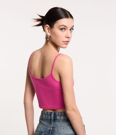 Blusa Musculosa Cropped en Algodón con Breteles Finos 3