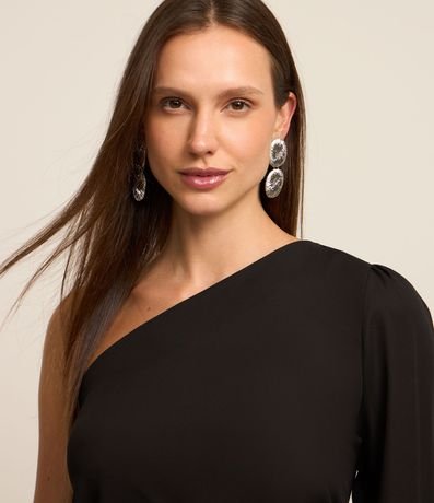 Blusa en Chiffón Metalizado con Lazo en La Cintura 3