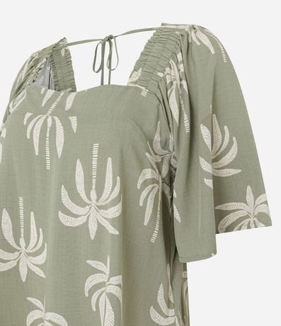 Blusa en Viscosa con Manga Godê y Cocoteros Estampados 7