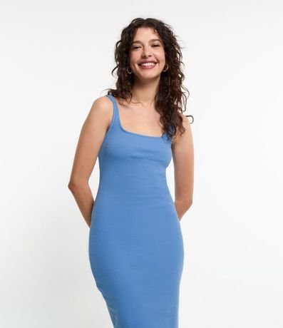 Vestido Midi en Algodón con Escote Cuadrado 2