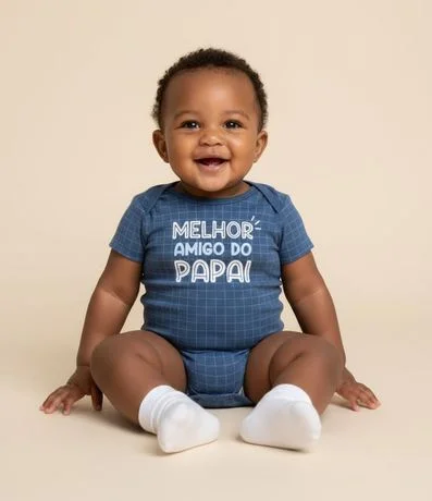 Body Infantil con Lettering Melhor Amigo do Papai - Talle 0 a 18 meses