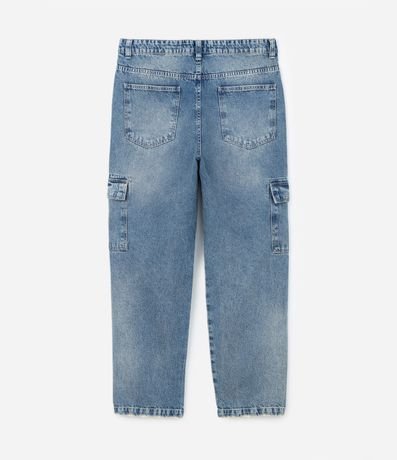 Pantalón Baggy en Jeans con Bolsillo Cargo Efecto Mármol y Lavado Dirty 6