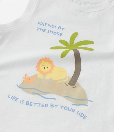 Conjunto Infantil de Musculosa Estampada con Animalitos en la Playa y Short con Cocoteros - Talle 0 a 18 meses 9