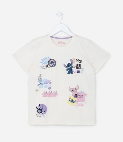 Remera Infantil en Algodón Estampa Doodles Stitch - Talle 5 a 14 años