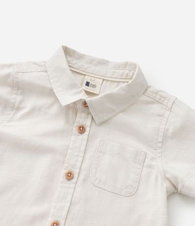 Camisa Polo Infantil en Lino con Bolsillo Pequeño - Talle 0 a 18 meses 5