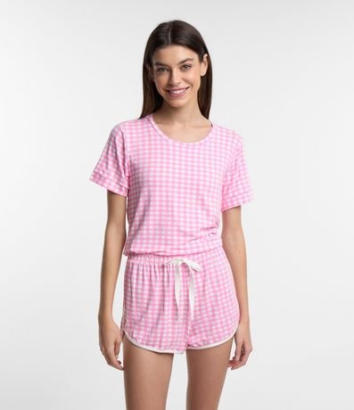 Blusa de Pijama con Estampa de Cuadros 2