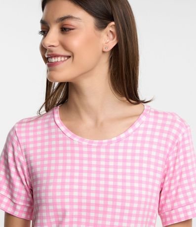 Blusa de Pijama con Estampa de Cuadros 4