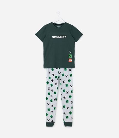Pijama Infantil Largo con Estampado Minecraft - Talle 5 a 14 años