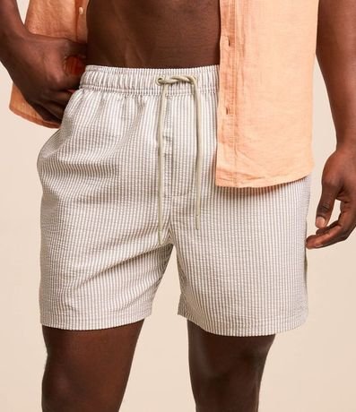 Bermuda de Baño Rayada en Microfibra con Textura Ana Ruga 2