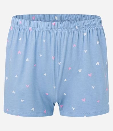 Pijama Short Doll en Rib con Corazones Estampados 6