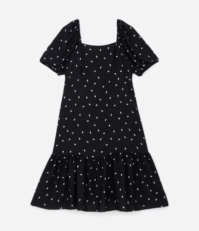 Vestido Midi en Crepé con Estampa de Corazones y Volado Curve & Plus Size 5