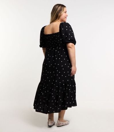 Vestido Midi en Crepé con Estampa de Corazones y Volado Curve & Plus Size 2