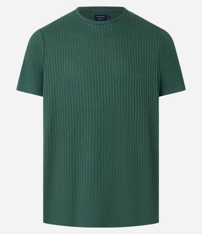Remera Regular con Textura Acanalada y Bajo Ancho 6