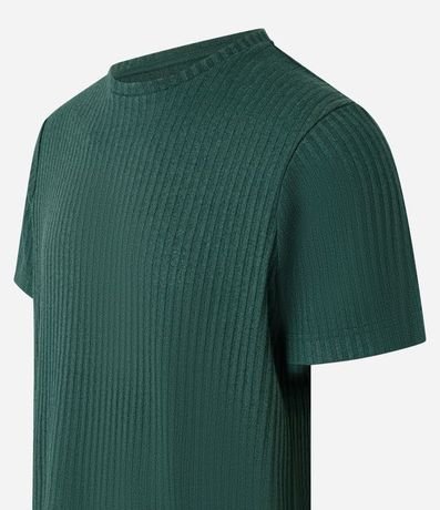 Remera Regular con Textura Acanalada y Bajo Ancho 7
