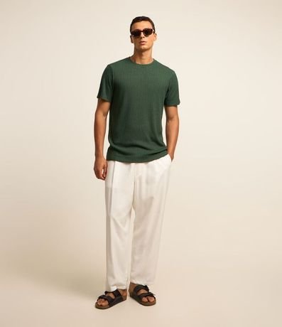 Remera Regular con Textura Acanalada y Bajo Ancho 2