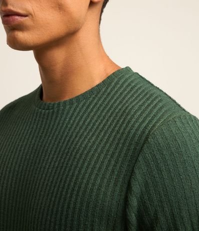 Remera Regular con Textura Acanalada y Bajo Ancho 5