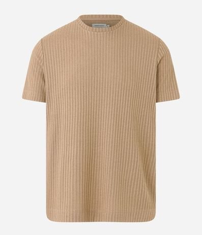 Remera Regular con Textura Acanalada y Bajo Ancho 6