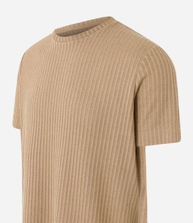 Remera Regular con Textura Acanalada y Bajo Ancho 7