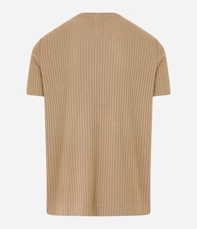 Remera Regular con Textura Acanalada y Bajo Ancho 8