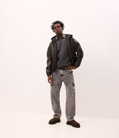 Pantalón Baggy de Jean con Bolsillos Cargo