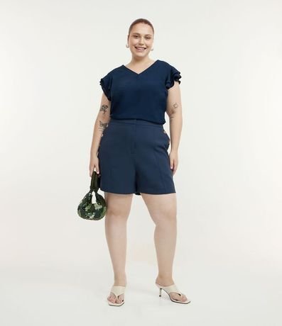 Bermuda en Crepé con Botones en los Bolsillos Curve & Plus Size 1
